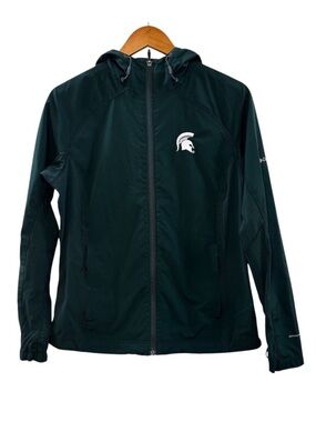 Columbia Michigan State Zip Up Jacket Hoodie Omni-Shield Green Size Large MSU